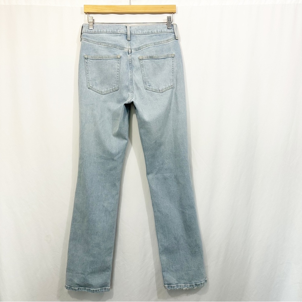 AYR Straight Leg Jeans in Light Blue with Knee Rips - Picture 4 of 10